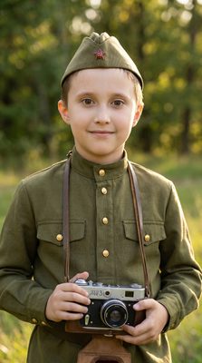 Мальчик с камерой, 9 мая